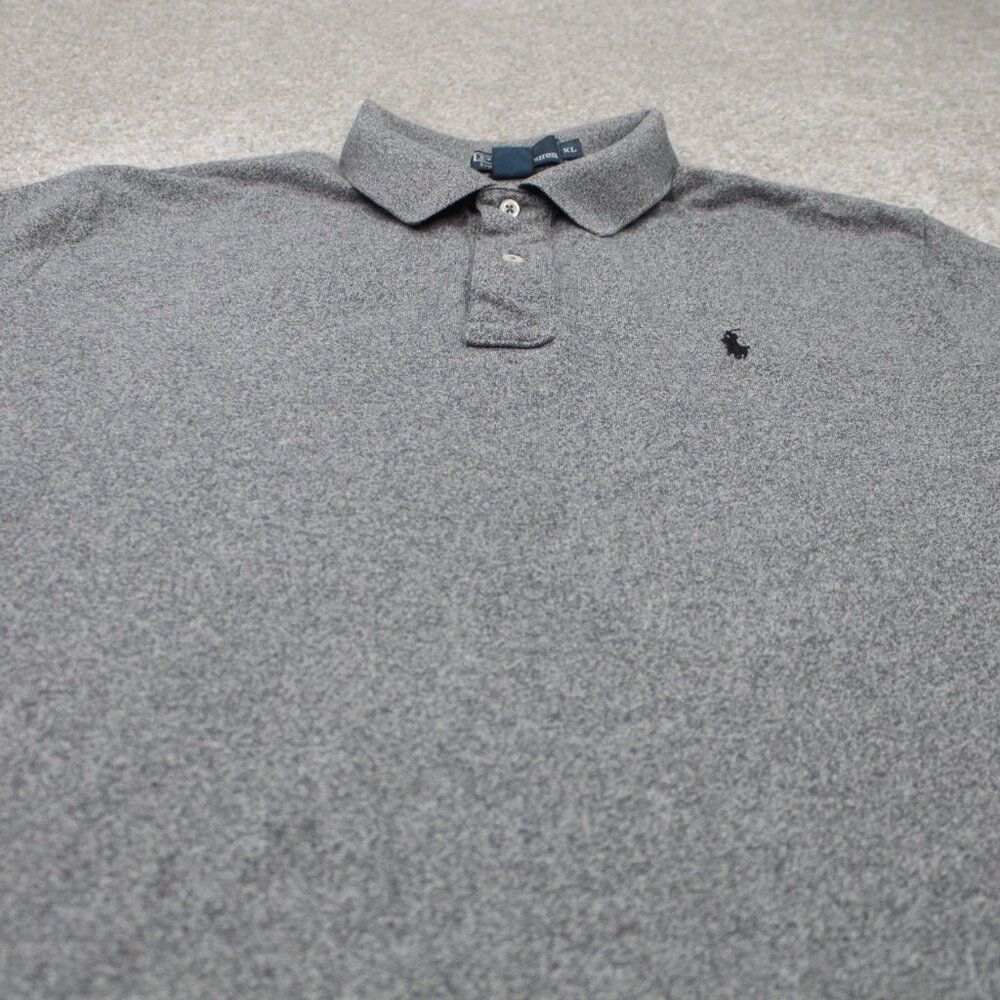 Polo Ralph Lauren Polo Shirt Adult XL Gray Long Sleeve Cotton Pullover - Picture 4 of 12